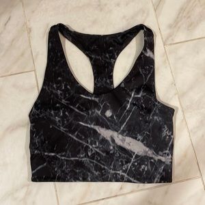 Zella long line sports bra, size XS, black marble